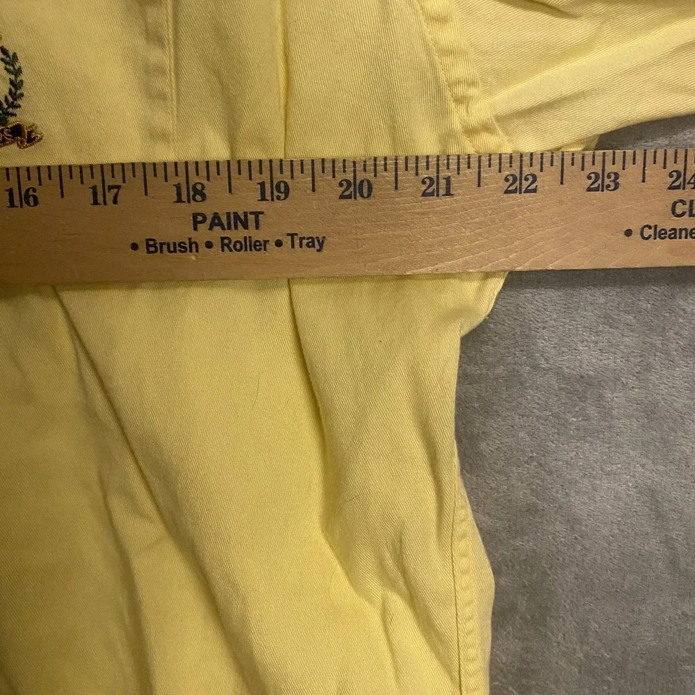 Chaps Ralph Lauren Mens Large Yellow Short Sleeve Button-Up Shirt